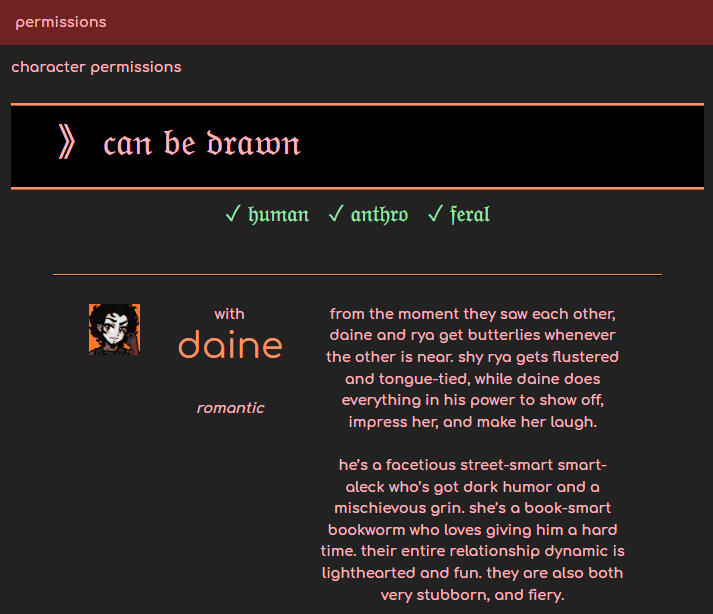Character Permissions